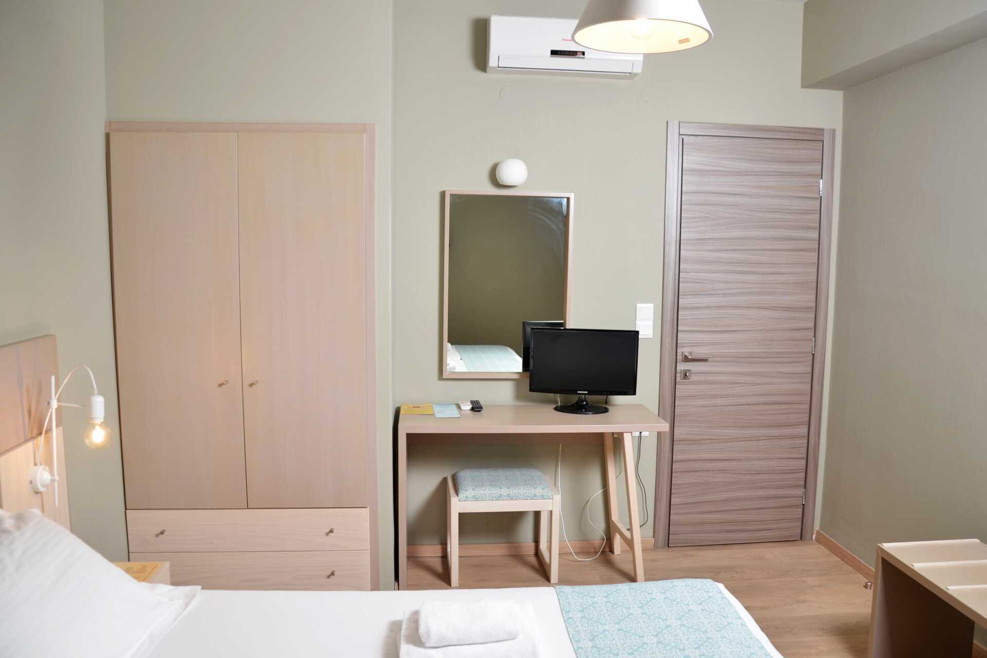 Appartement in strand/zwembadgebouw bij hotel Ideal Beach in Platanias op Kreta, Griekenland.