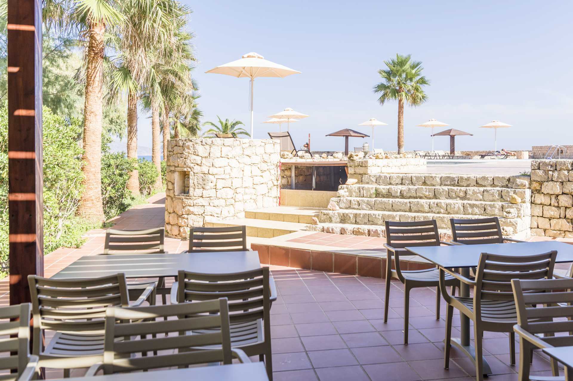 Snackbar in het Aquamar hotel op Kreta, Griekenland.