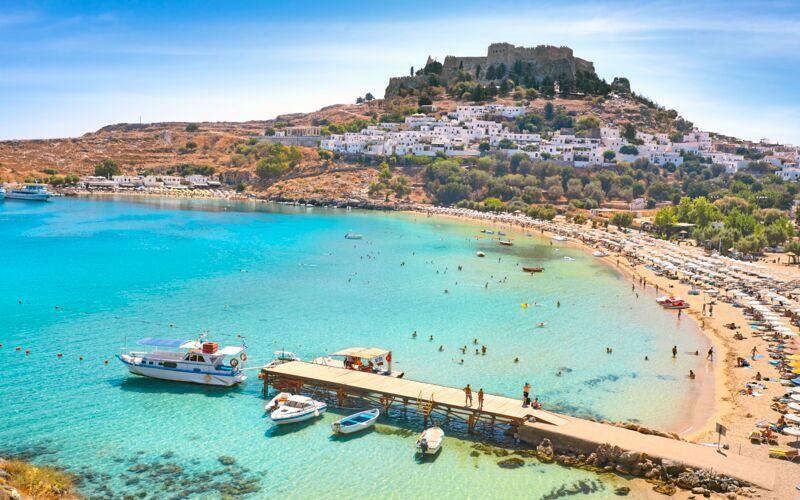 Boottocht naar de stranden en baaien van Lindos
