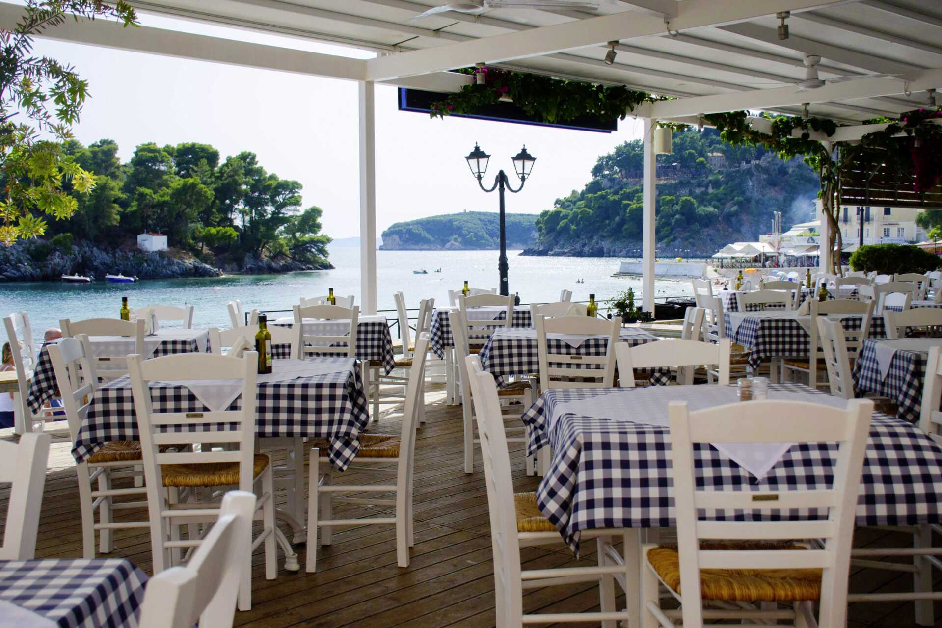 Restaurant in hotel Bianco in Parga, Griekenland.