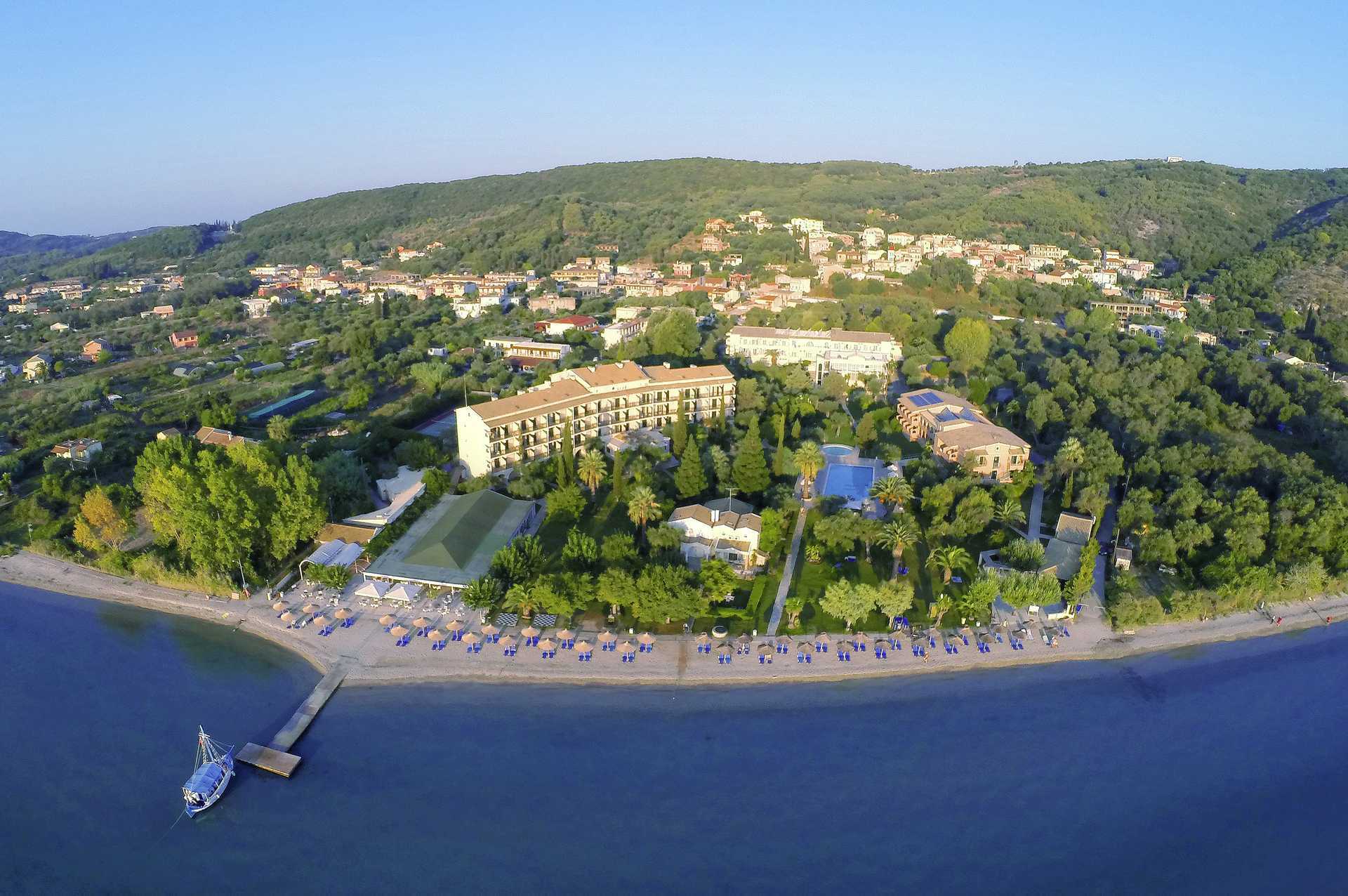 hotel Delfinia in Moraitika op Corfu, Griekenland.