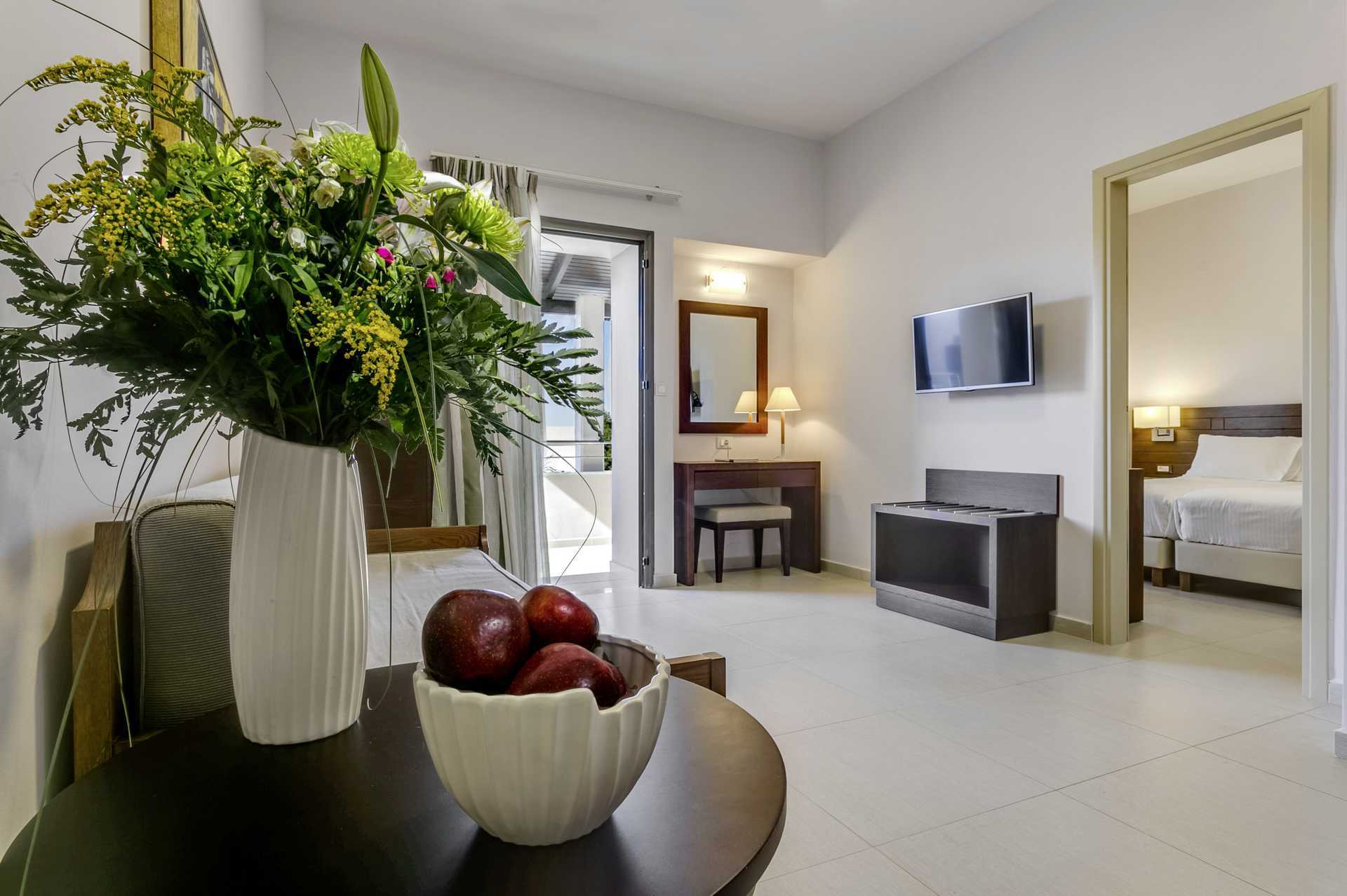 Driekamerappartement in het Hotel Casa di Porto op Kreta, Griekenland.