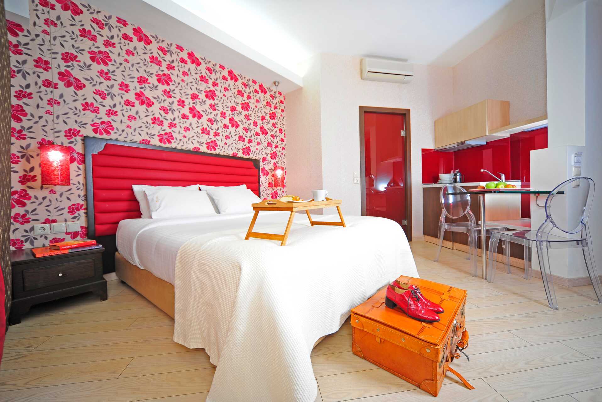 Eenkamerappartement in Hotel Steris in de stad Rethymnon op Kreta, Griekenland.