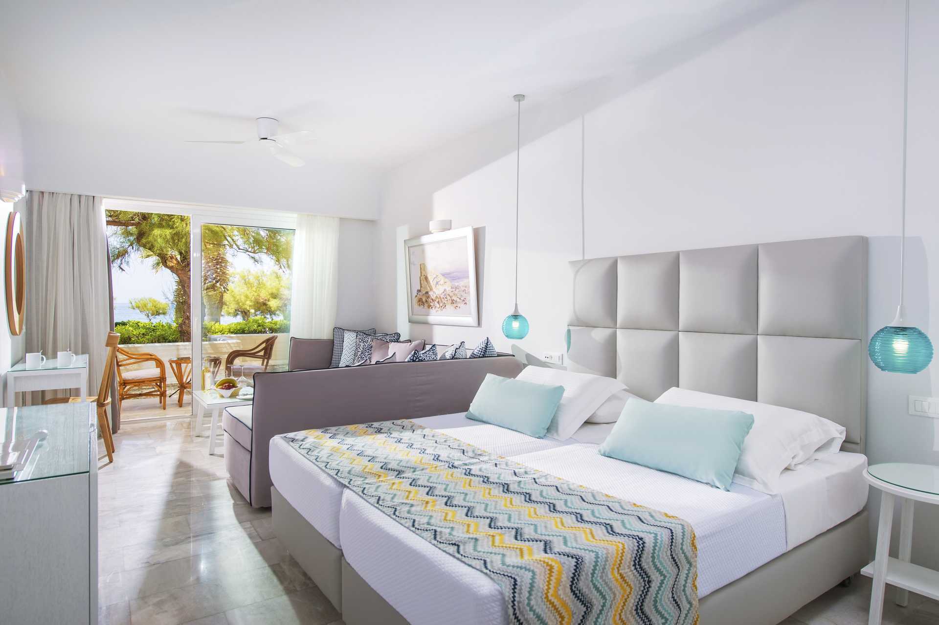 Familiekamer in hotel Rethymno Palace in Rethymnon op Kreta, Griekenland.