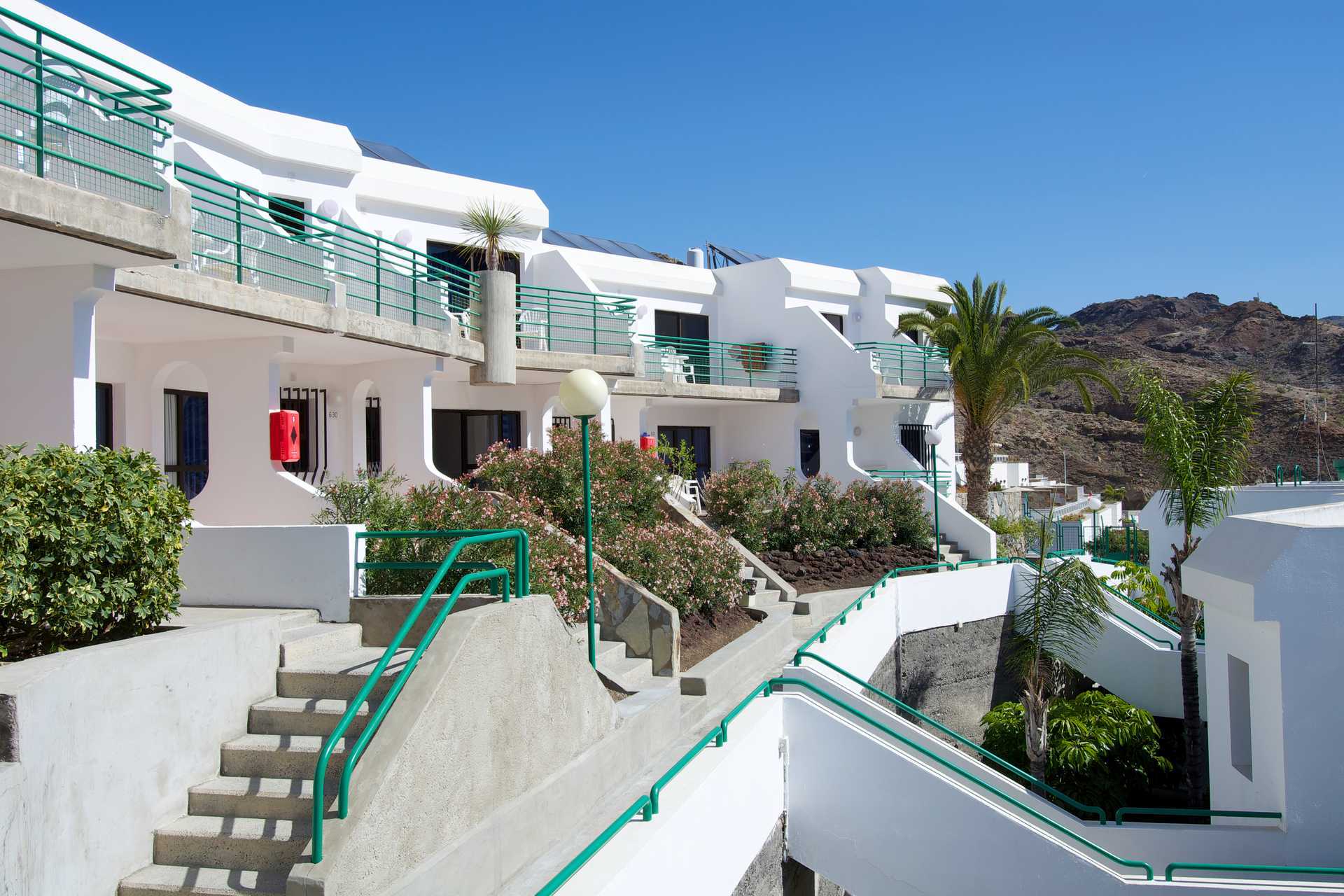 Het hotelgedeelte van Heliomar in Puerto Rico op Gran Canaria.