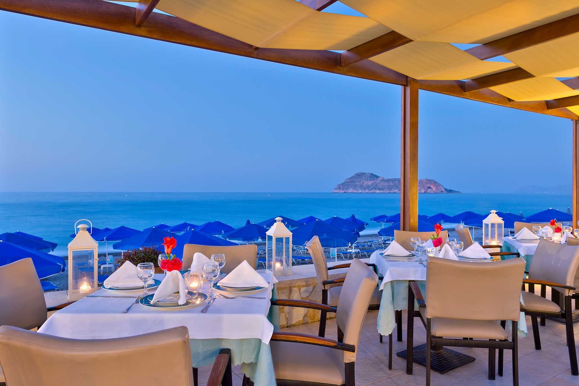 Restaurant bij hotel Indigo Mare, Platanias.
