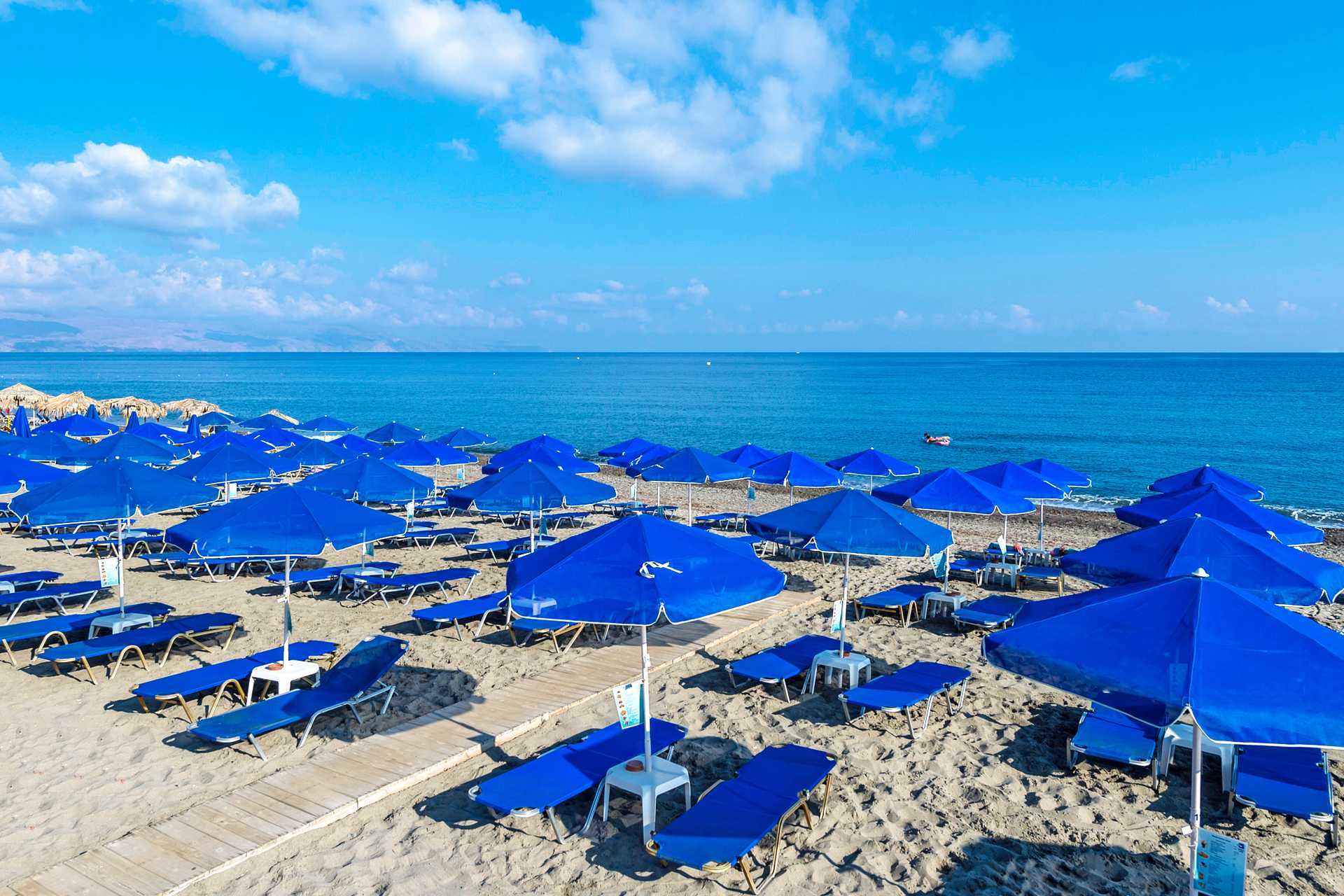 Strand bij hotel Indigo Mare, Platanias op Kreta.