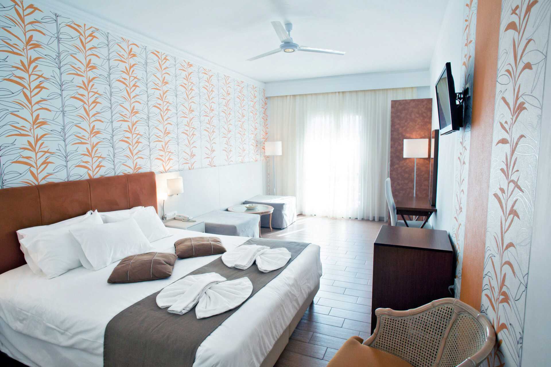 Familiekamer in hotel Kalives Beach op Kreta, Griekenland.