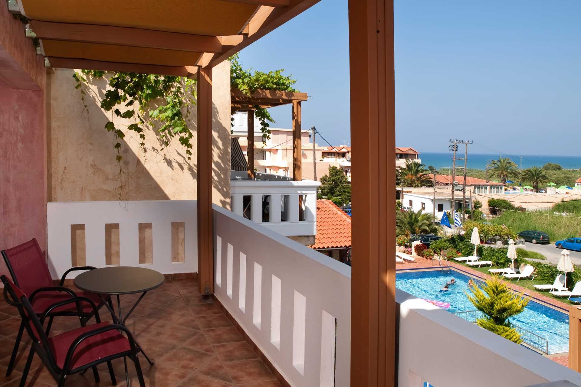 Appartement in het Hotel Kokalas Resort in Georgiopolis op Kreta, Griekenland.