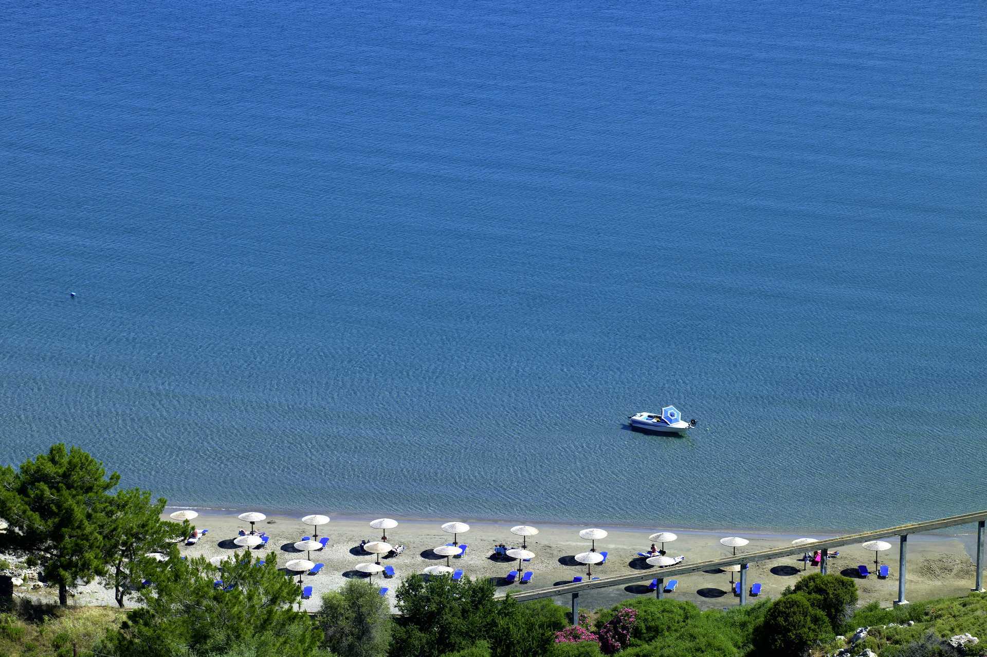 Strand van Lindos Blu, Rhodos.