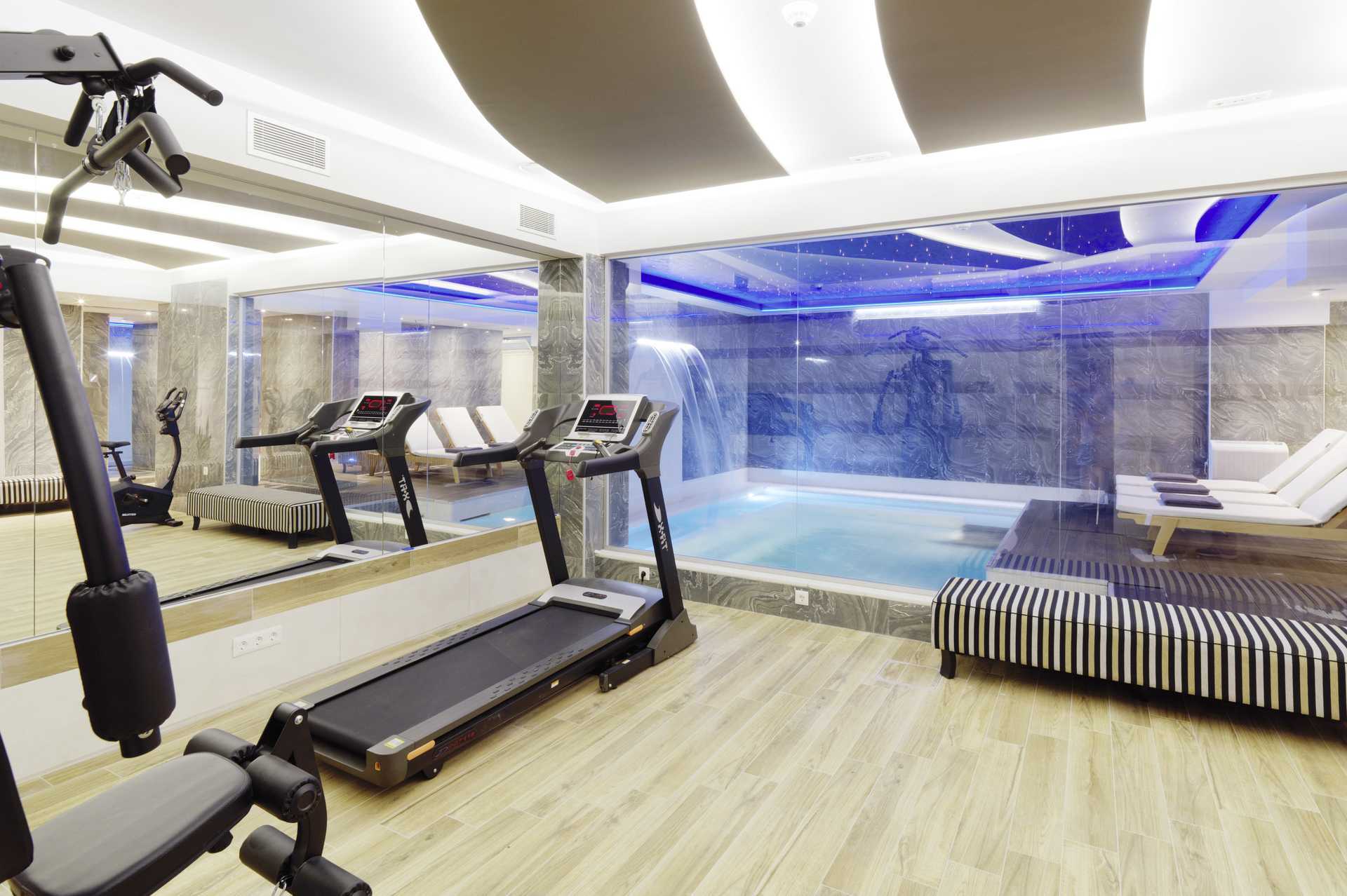 Sportschool in hotel Melrose in de stad Rethymnon op Kreta, Griekenland.