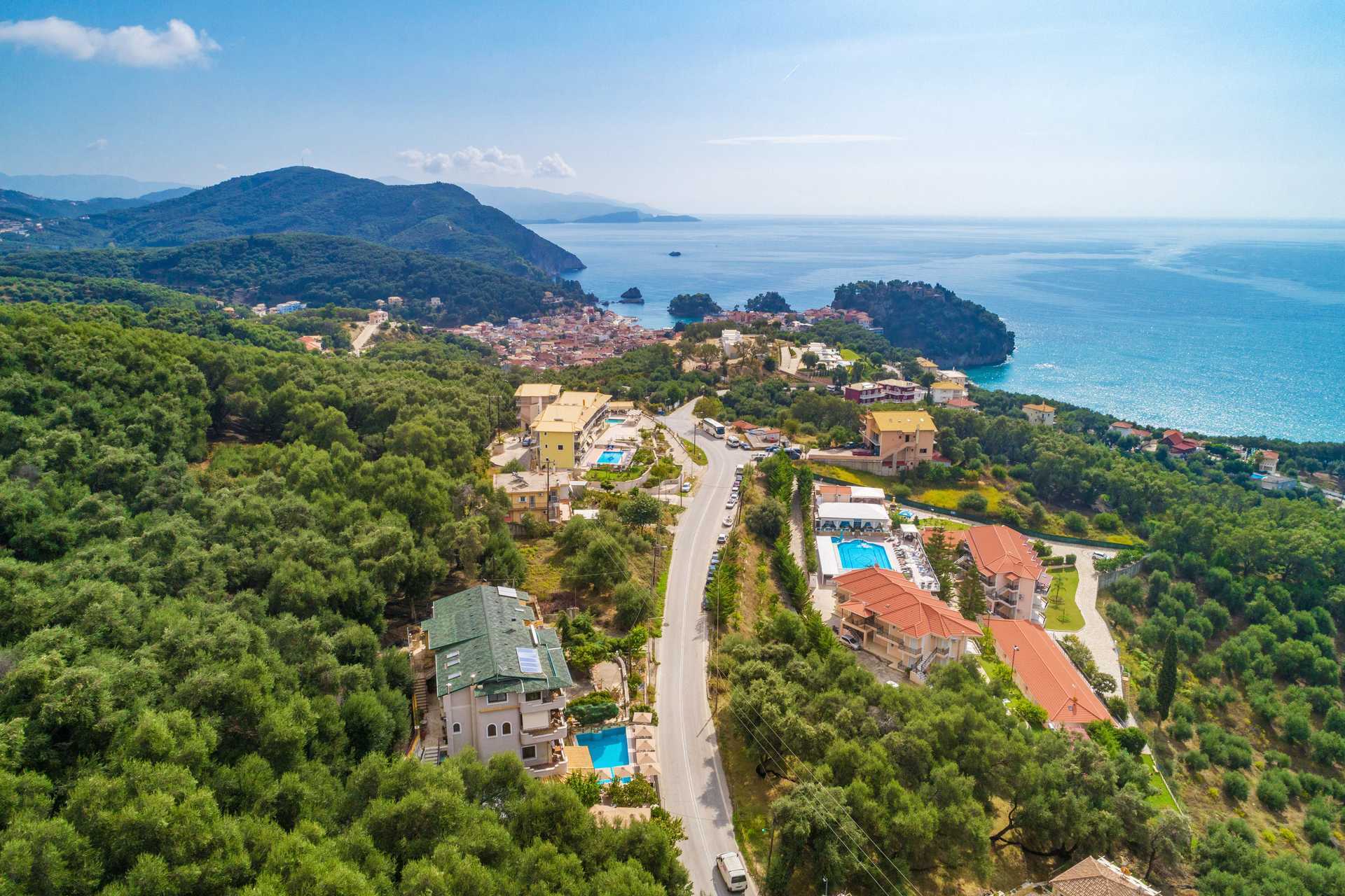 Hotel Panorama in Parga, Griekenland.