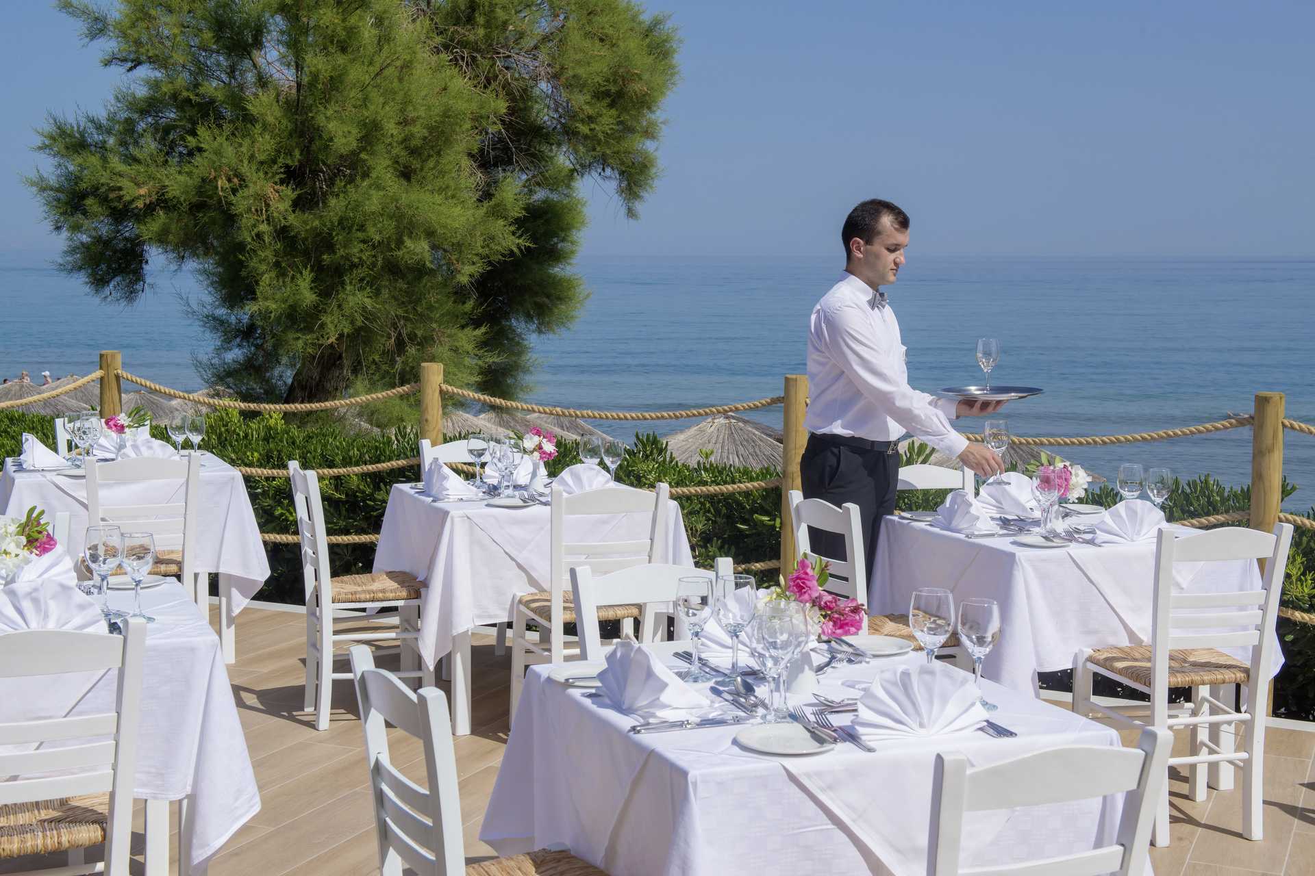 Restaurant in hotel Rethymno Palace in Rethymnon op Kreta, Griekenland.