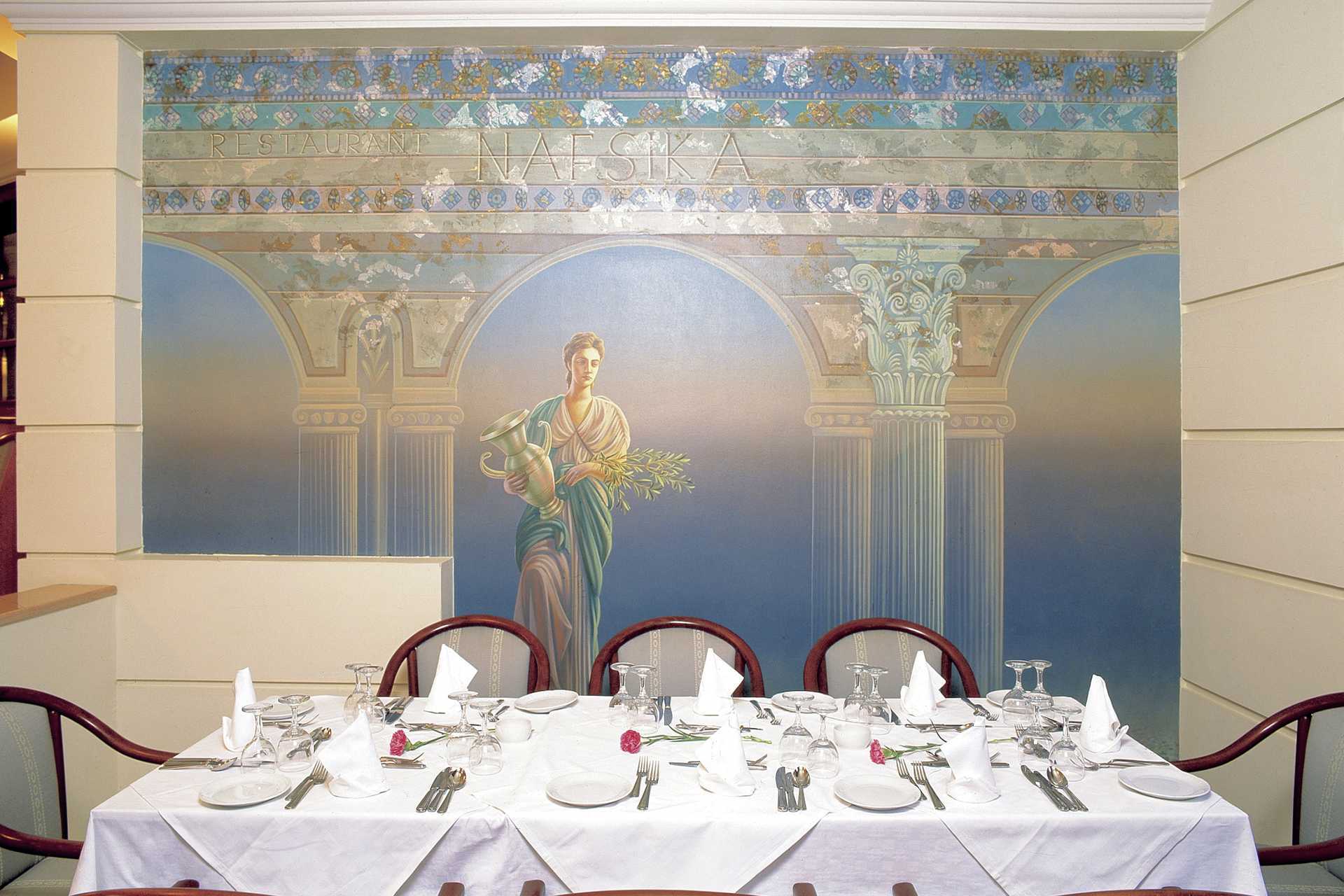 Restaurant in hotel Rethymno Palace in Rethymnon op Kreta, Griekenland.