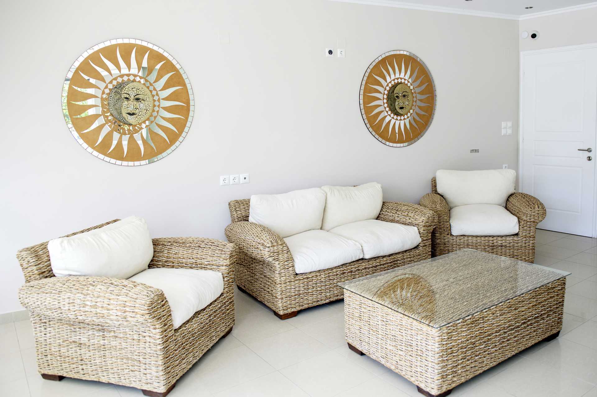 Lobby in Hotel Seaview op Lefkas, Griekenland.