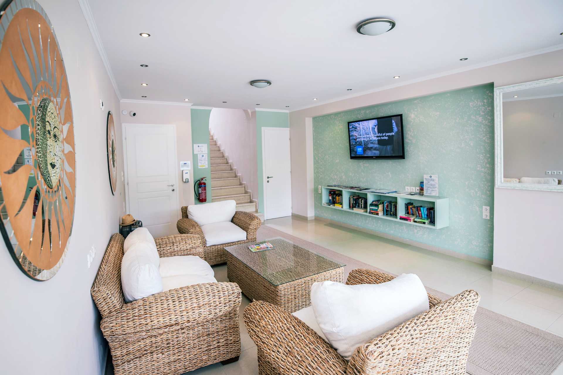 Ontvangst in het Seaview hotel op Lefkas.