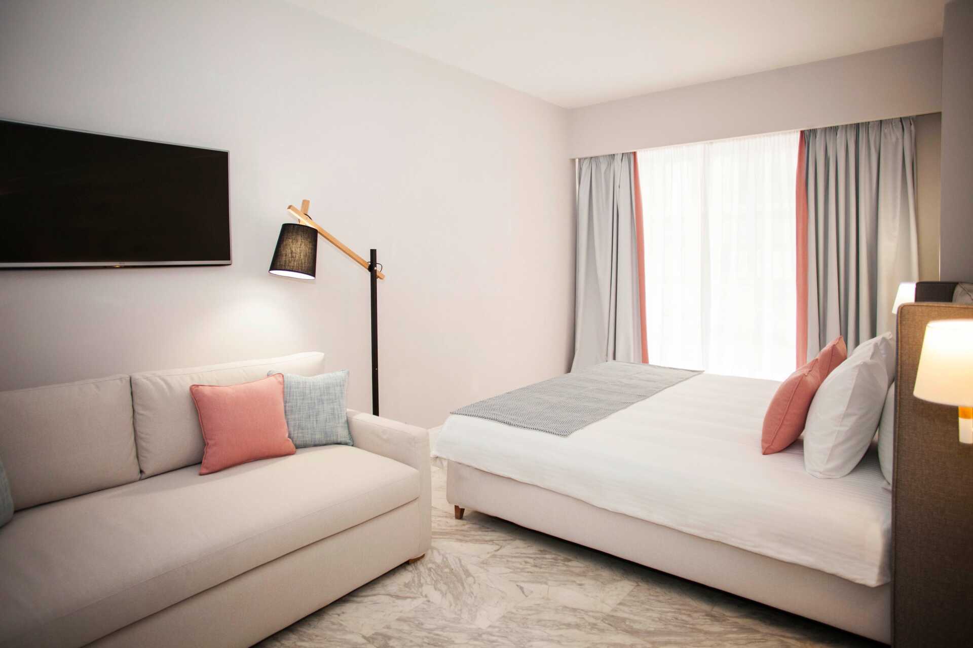 Studio in het Aquarius hotel in Rethymnon, Kreta.