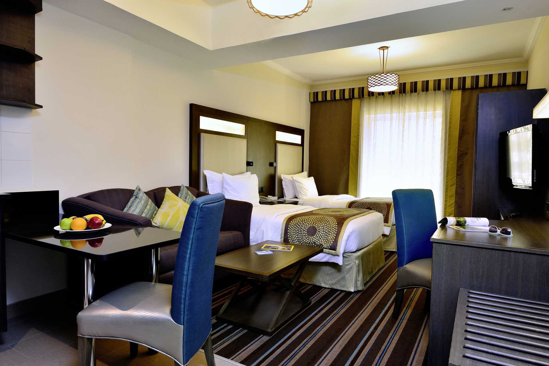 Studio in het Savoy Central hotel in Bur Dubai, Verenigde Arabische Emiraten.