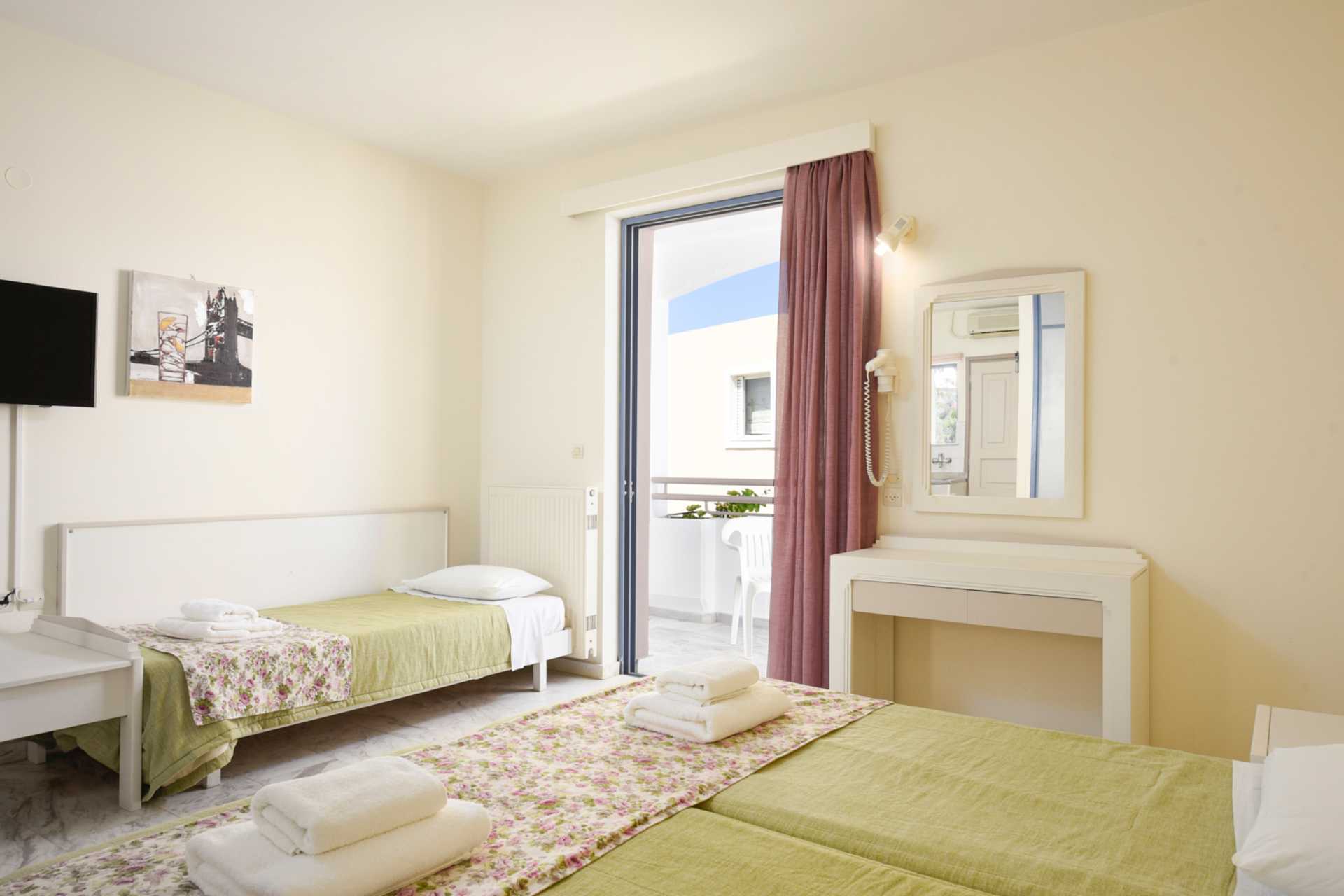 Studio in hotel Ariadne aan de kust van Rethymnon op Kreta, Griekenland.