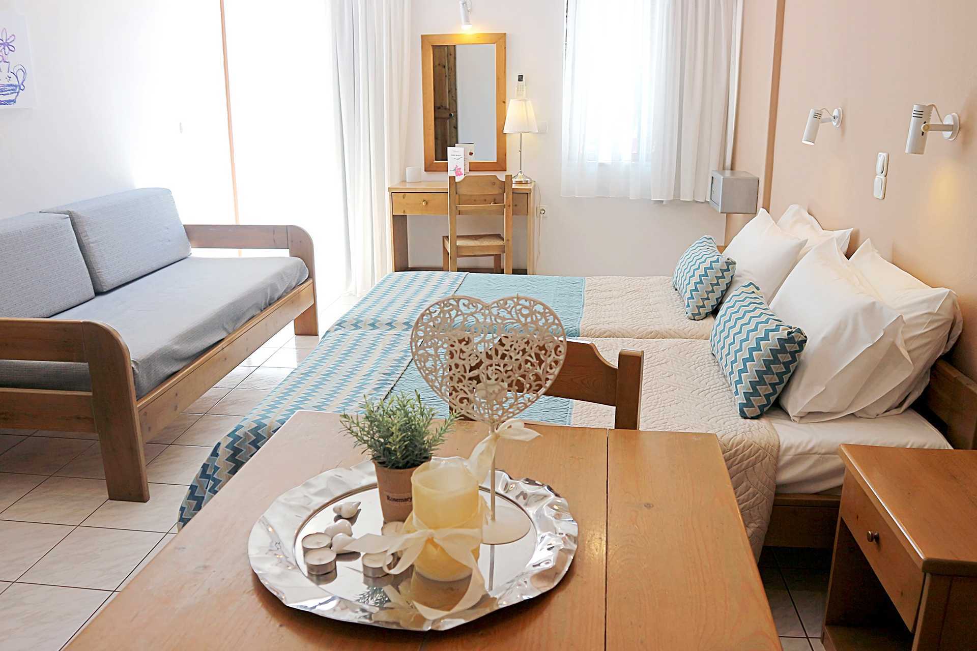 Studio in Santa Helena Beach in Platanias op Kreta, Griekenland.