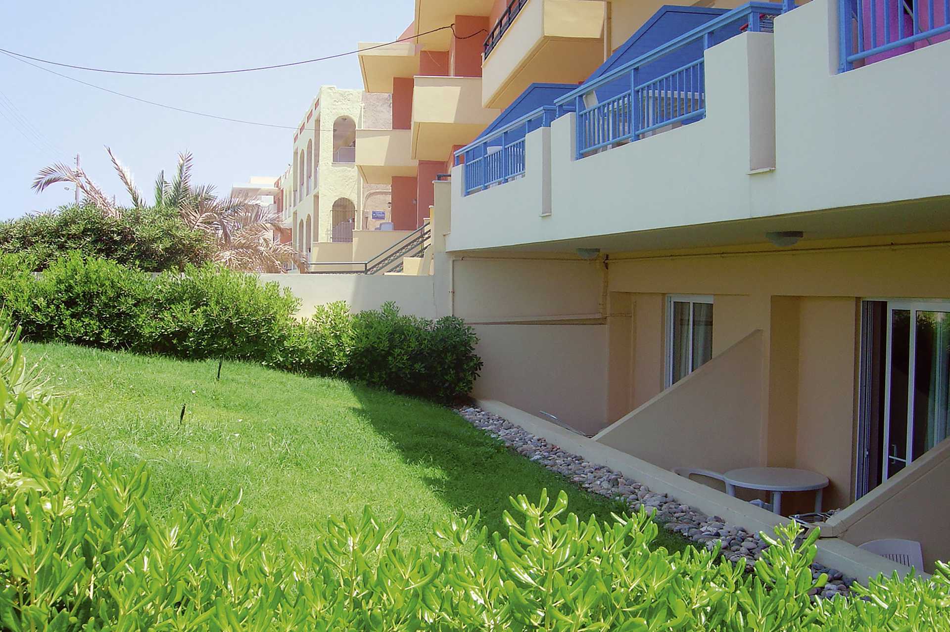 Studio op de begane grond van hotel Marel in Rethymnon, Kreta.