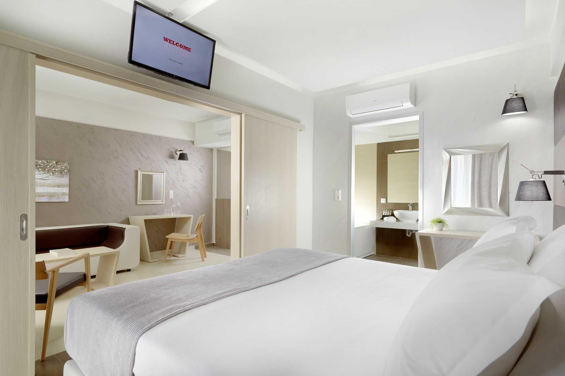 Suite in hotel Melrose in de stad Rethymnon op Kreta, Griekenland.