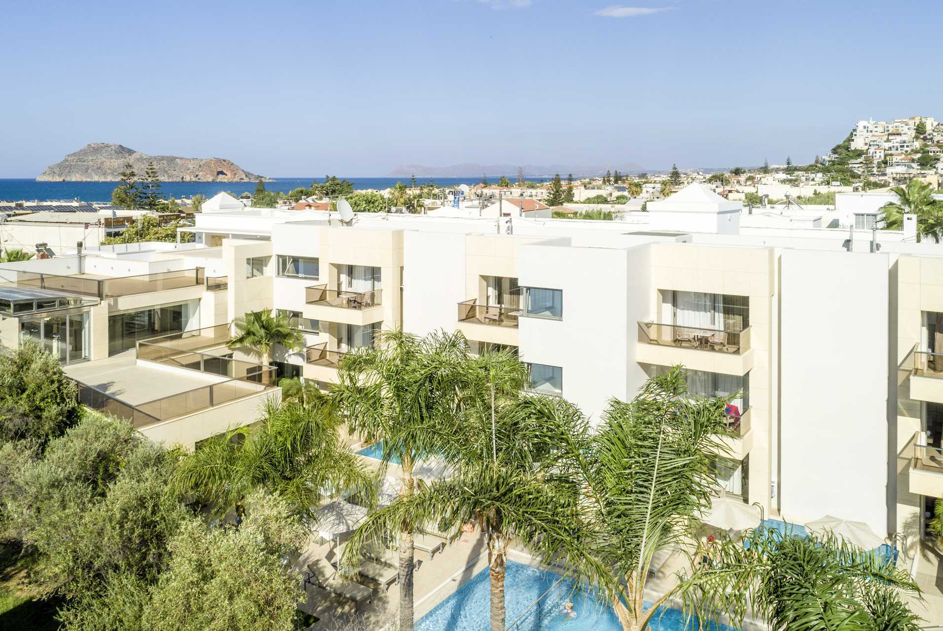 Hotel Summertime in Platanias op Kreta, Griekenland.