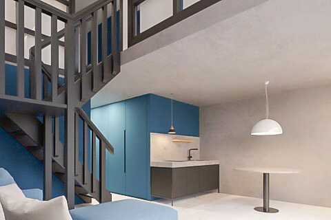 Twee/driekamerappartement op de eerste verdieping van het Aquarius hotel in Rethymnon, Kreta.