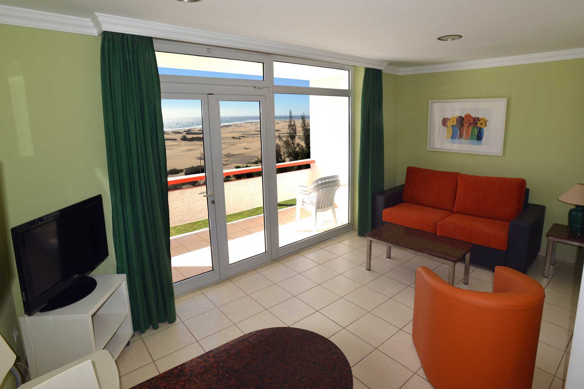 Tweekamerappartement in Hotel Arco Iris in Playa del Inglés op Gran Canaria.