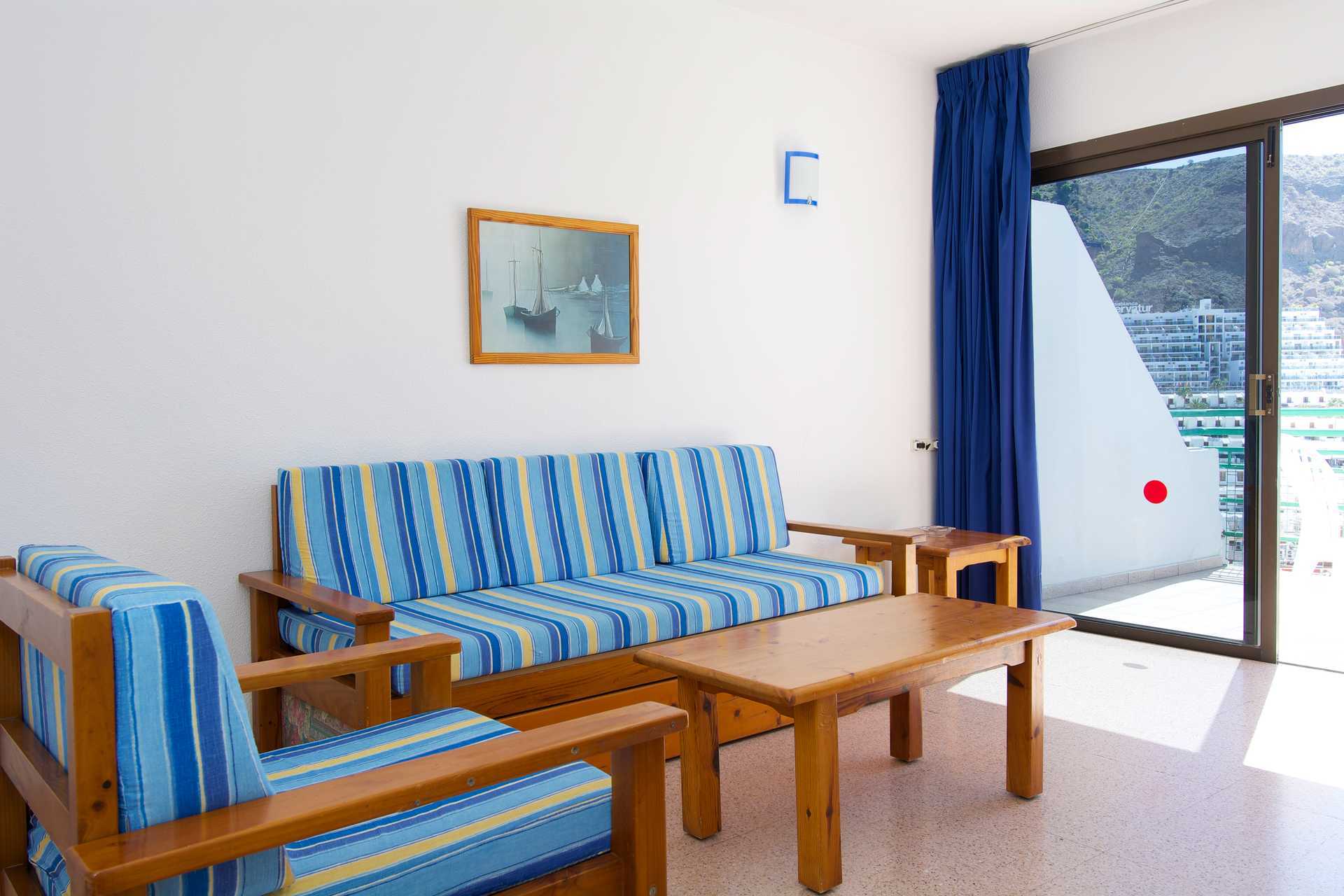 Tweekamerappartement met twee slaapkamers in Morasol Suites in Puerto Rico, Gran Canaria.
