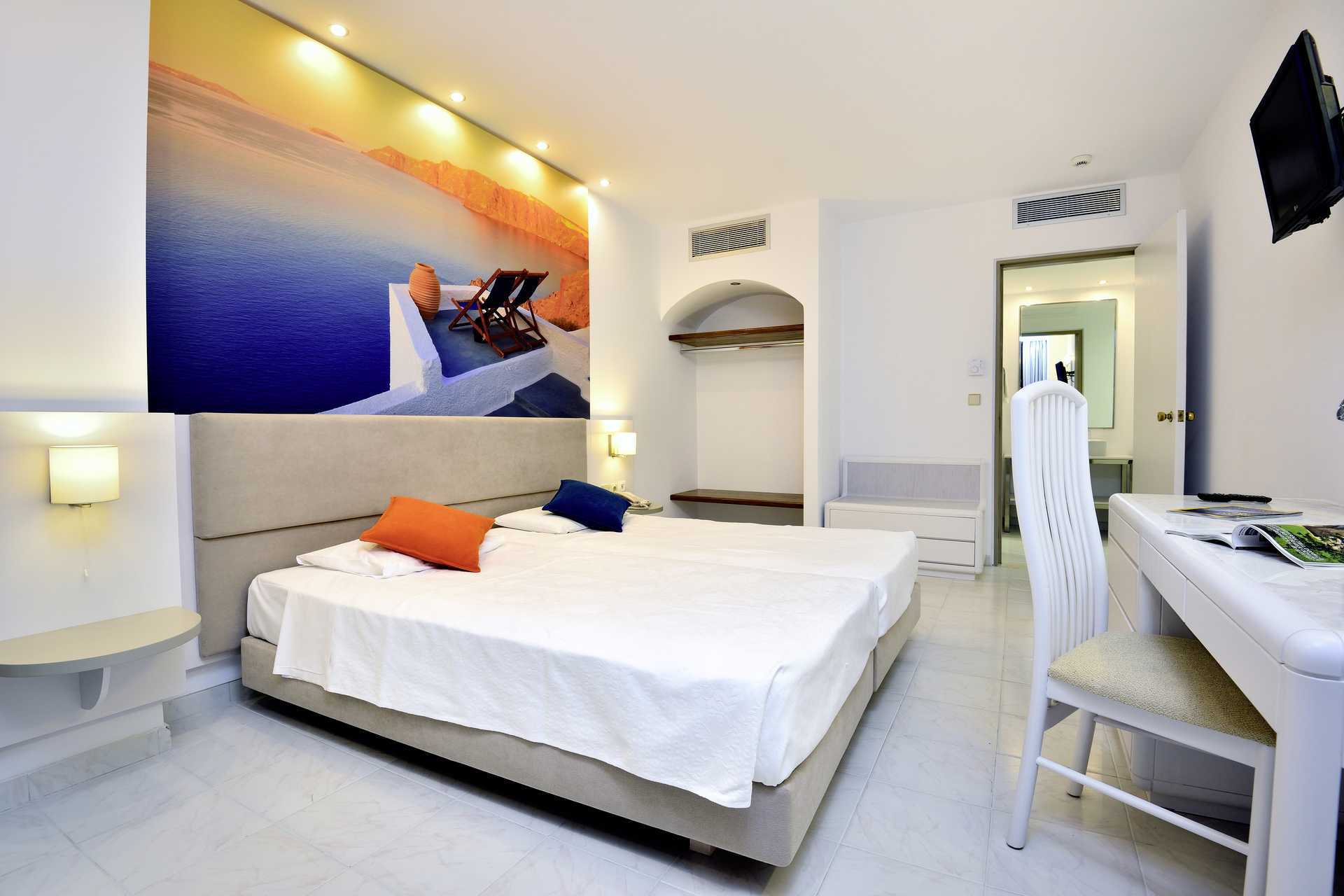 Tweekamerappartementen in hotel Epsilon, Rhodos.