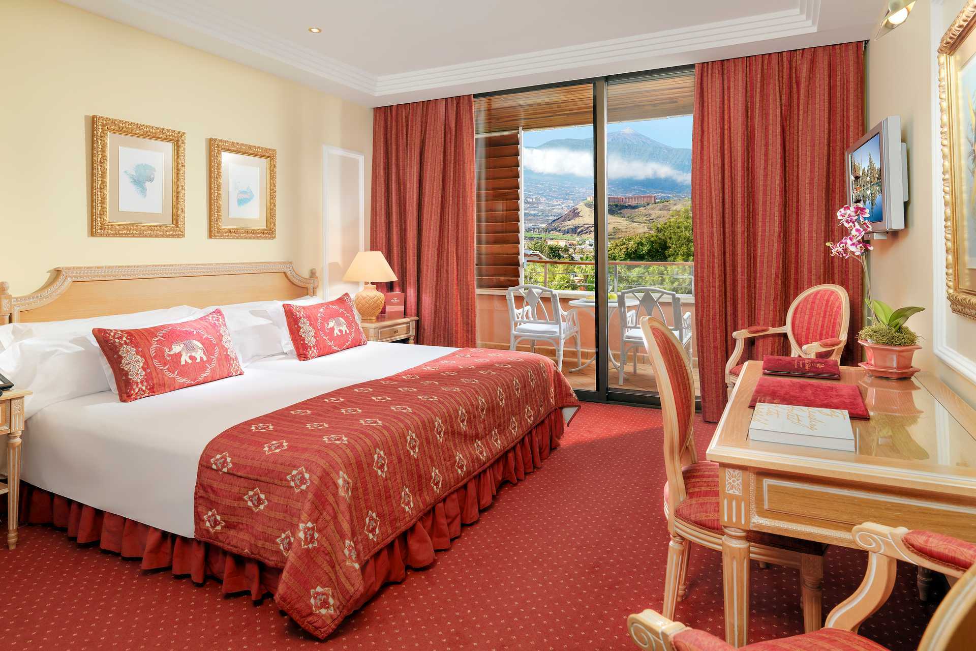 Tweepersoonskamer in hotel Botanico in Puerto de la Cruz, Tenerife.