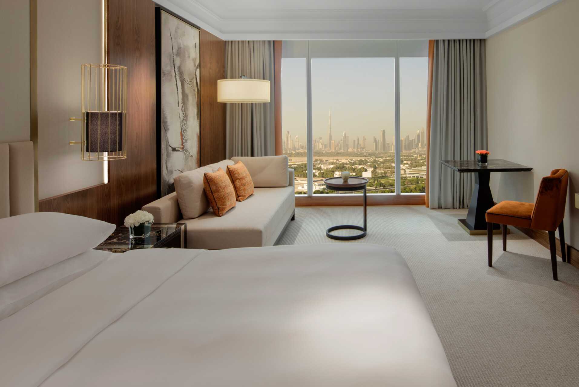 Tweepersoonskamer in hotel Grand Hyatt, Dubai.